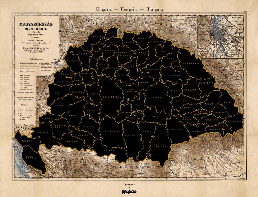 Reakció Magyar Királyság vármegyéi térkép
